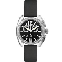 Elini Barokas Watches Men's South Beach Chronograph Diamond Black Silk