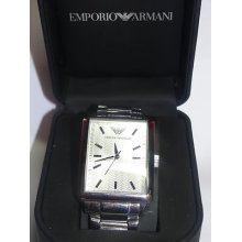 Emporio Armani 100% Authentic Stainless Steel Quartz Watch W/ Box