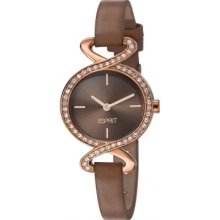 ES106282007 Esprit Ladies Fontana Soft Crystal Brown Watch