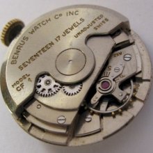 Eta 1256 Benrus Cf 1 Watch Movement 17 Jewels Complete For Parts