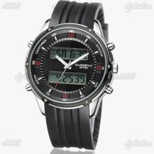 Eyki Digital Pointer Date Display Men Japan Quartz Wrist Watch Black Tsr