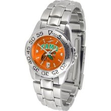 FAMU Florida A&M University Ladies Stainless Steel Dress Watch