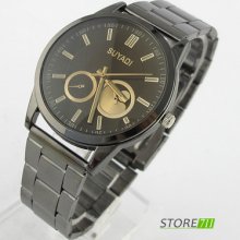 Fashion Couple Style Classic Analog Steel Wrist Quartz Watch For Men Boys