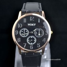 Fashion Style Boys Men Gentleman Gift Black Colors Quartz Wristwatch Mk2wb