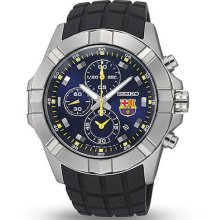 FC Barcelona Stainless Steel Case Rubber Strap Blue Dial Chronograph