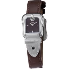 Fendi Women's 'b. Fendi' Brown Dial Brown Patent Leather Strap Watch