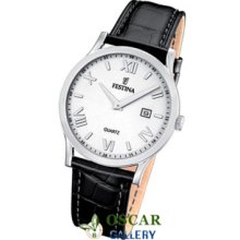 Festina Classic F16521/4 Women's Black Leather Strap 2 Years Warranty