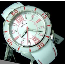 Festina Lady White Ceramic/steel/poly U F16492/3 Price $125 Reduced Us Seller