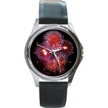 Fireworks Fire Works Unisex Round Wrist Watch