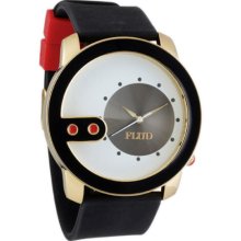 FLuD Watches - The Exchange - Black/ White/ Red - Watch - Gold O/S