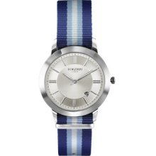 Forzieri Designer Men's Watches, Cesare Blue Fabric Date Watch