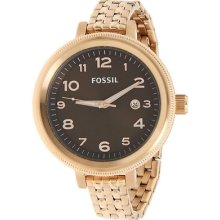 Fossil Bridgette Brown Dial Rose Gold-plated Ladies Watch Am4389