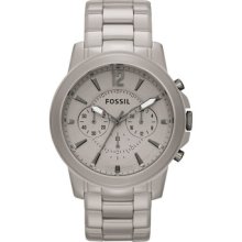 Fossil Ce5017 Grant Ceramic Stone Grey Chronograph Men's Watch