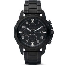 Fossil Dean Stainless Steel Black Ion Plated Chronograph Watch Men's Fs4646