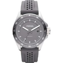 Fossil Decker Grey Dial Rubber Strap Mens Watch AM4387