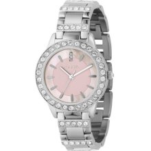 Fossil Es2189 Steel Bracelet Pink Mother-of-pearl Glitz Analog Ladies Watch