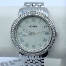 Fossil Es3112 Emma Stainless Steel Analog Mother Of Pearl Dial Ladies Watch