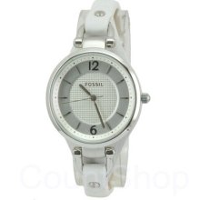 Fossil Georgia Es2829 | White Dial | Leather Strap | 32mm | 50m |