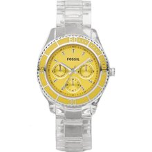 Fossil Ladies Stella Clear Multifunctional Yellow Dial Watch