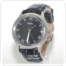 Fossil Mens Angel Black Leather Watch Fs4746