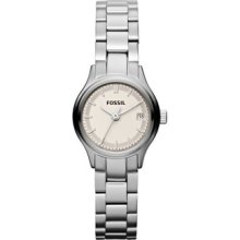 Fossil Mini Silver Dial Stainless Steel Women's Watch (es3165)