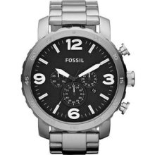 Fossil Nate Stainless Steel Chronograph Mens Watch JR1353