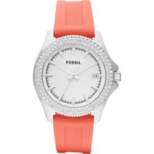 Fossil Retro Traveler Coral Silicone Ladies Watch Am4464