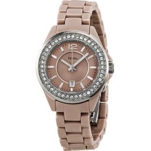 Fossil Riley Antique Pearl Ceramic Ladies Watch Ce1061