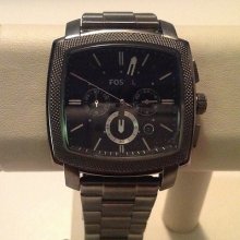 Fossil Square Chronograph Machine Men's Watch Fs4719 Msrp-$145