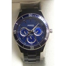 Fossil Womens Blue Multifunction Watch Boyfriend ES2828