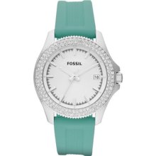 Fossil Womens Retro Traveler Silicone Watch - Aqua Am4463