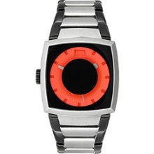 Freestyle Mens The Guage Analog Stainless Watch - Silver Bracelet - Red Dial - 101822