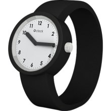 Fullspot O Clock Unisex Quartz Watch With White Dial Analogue Display And Black Silicone Bracelet Ocnw02-M