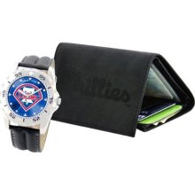 Game Time Black Mlb-Wwg-Phi Mlb-Wwg-Phi Philadelphia Phillies Watch And Wallet Gift Set