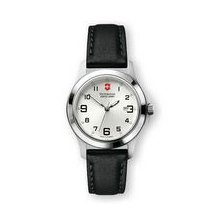 Garrison Elegance Watch With Small Silver Dial And Black Leather Strap