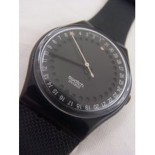 Gb414 Swatch 1991 Spot Flash Date All Black Authentic