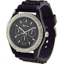 Geneva Faux Chronograph Jelly Watch