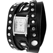 Geneva Platinum Ladies' Studded Wrap Around Watch