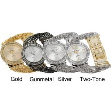 Geneva Platinum Women's Rhinestone-accented Multi-strand Link Watch