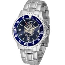 Georgetown Hoyas Competitor AnoChrome Men's Watch with Steel Band and Colored Bezel