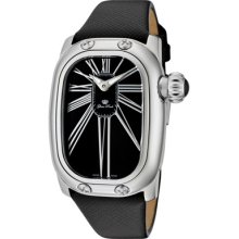 Glam Rock Watches Women's Monogram Black Dial Black Genuine Saffiano L