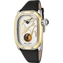 Glam Rock Women's 'Monogram' Black Genuine Saffiano Leather Watch ...