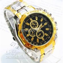 Gold Between Big Dial Quartz Man Steel Belt Watch 2012 New Version 5