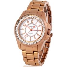 Gold SINOBI 9390 Women's Stainless Steel Analog Quartz Watch Sz S