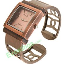 Good Jewelry Cutout Copper Womens Bangle Bracelet Watch