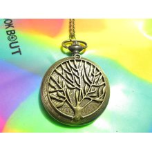 Gorgeous jewerly charm natural tree branches,DAD Pocket Watch Necklace Pendant