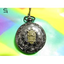 Gorgeous jewerly The luck owl,The pattern of Rome Pocket Watch Necklace Pendant