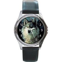 Gray Wolf Unisex Round Metal Watch Gift model 36031750 - Metal - Gray