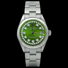 Green diamond dial datejust rolex watch oyster bracelet men women