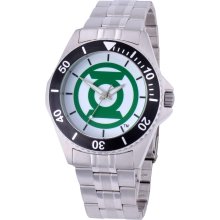 Green Lantern Logo Stainless Steel Rotating Bezel Watch from Warner Bros.